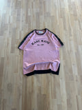 Y2K Pink & Black Heavyweight Karl Kani Emboidered Spellout Graphic T-Shirt (L)