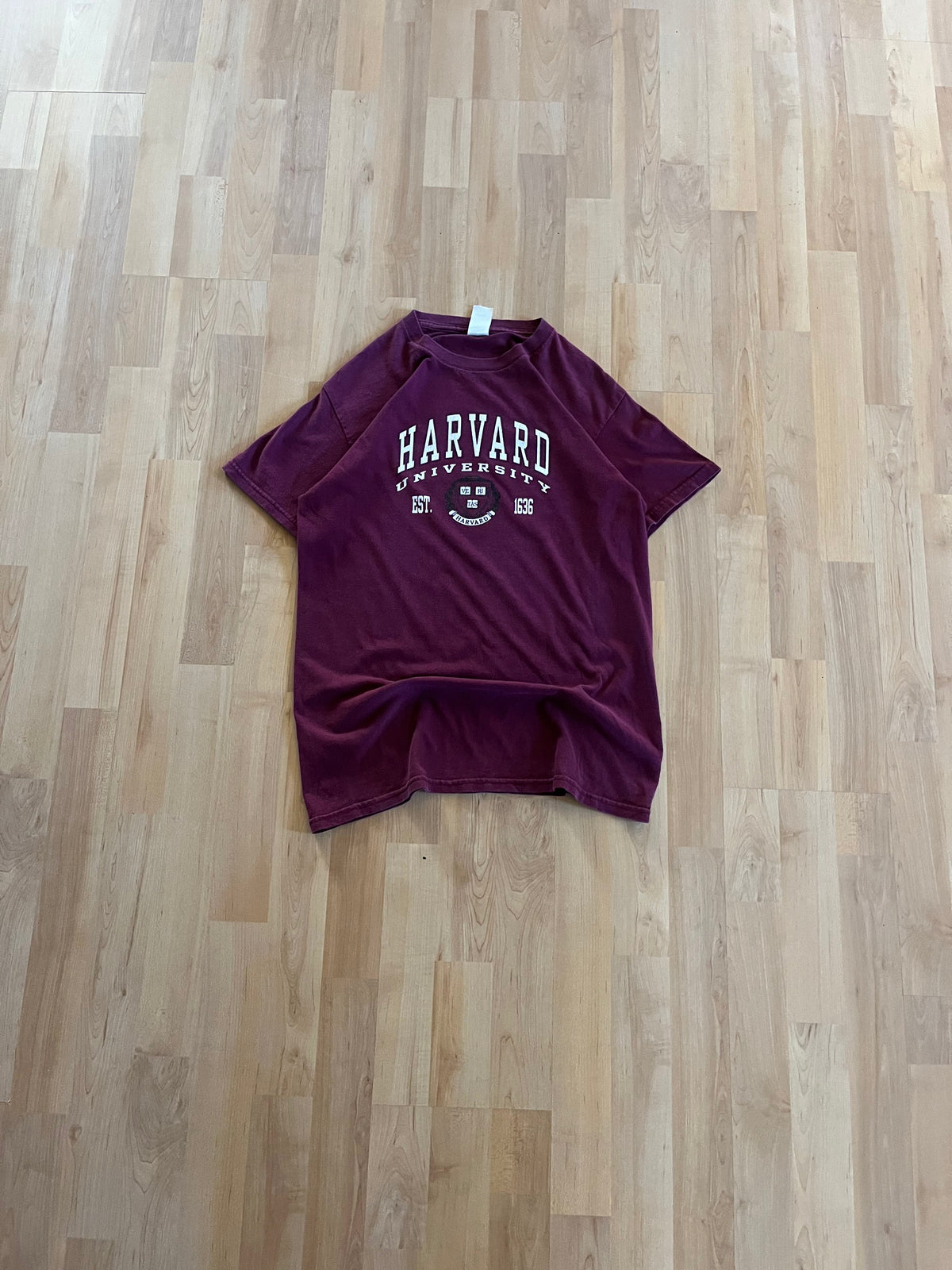 00s Burgundy Heavyweight Harvard University Collegiate Graphic T-Shirt (S)