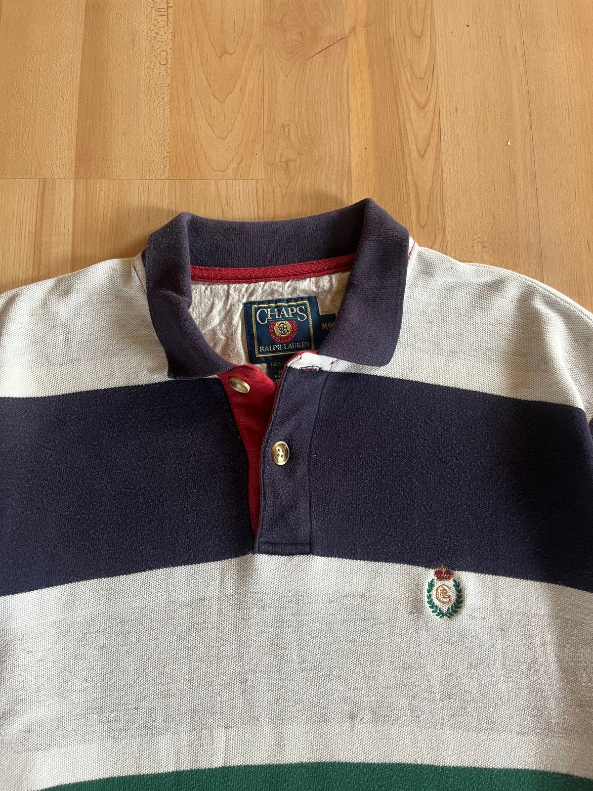 90s Multicolor Heavyweight Striped Chaps - Ralph Lauren Polo Shirt (XL)