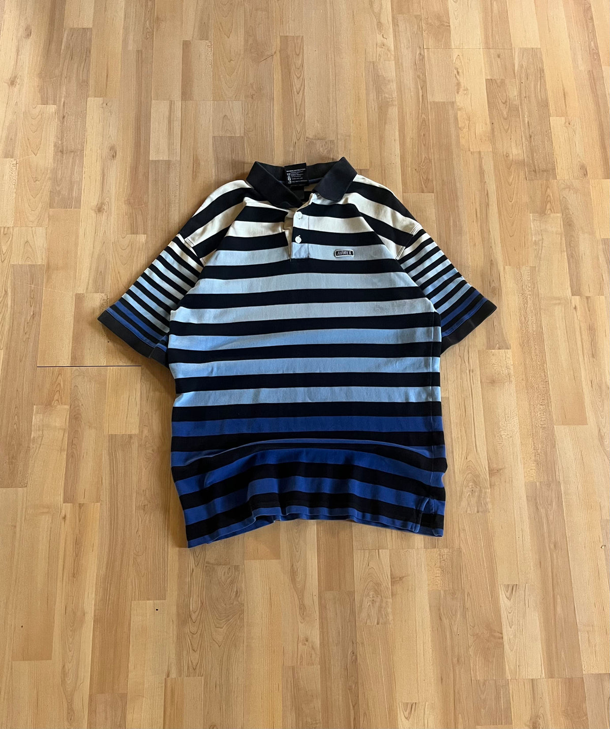 00s Striped Avirex Polo Shirt