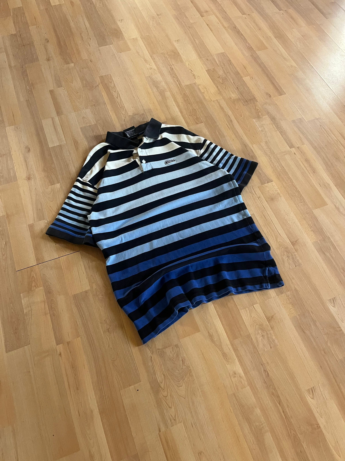 00s Striped Avirex Polo Shirt