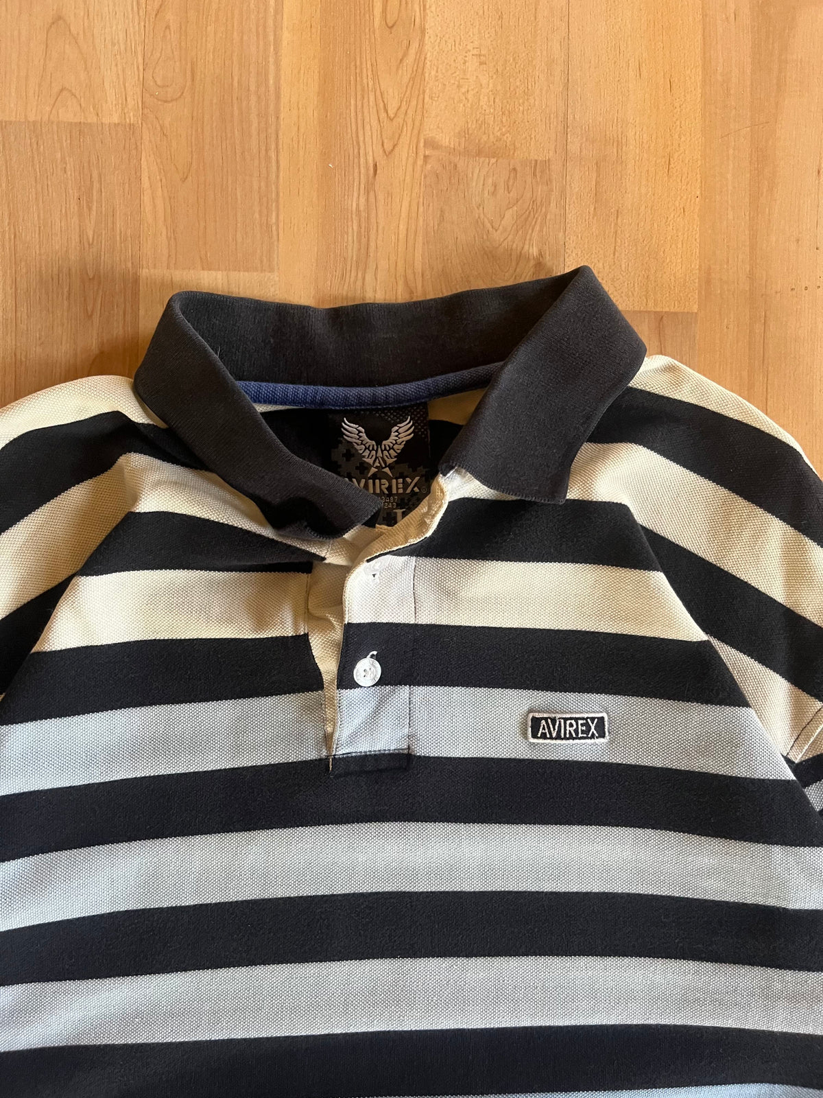 00s Striped Avirex Polo Shirt