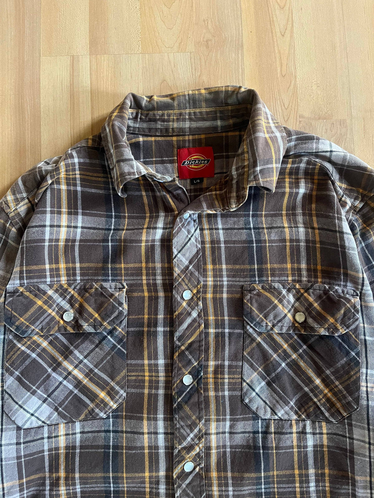 00s Brown Plaid Dickies Flannel Shirt