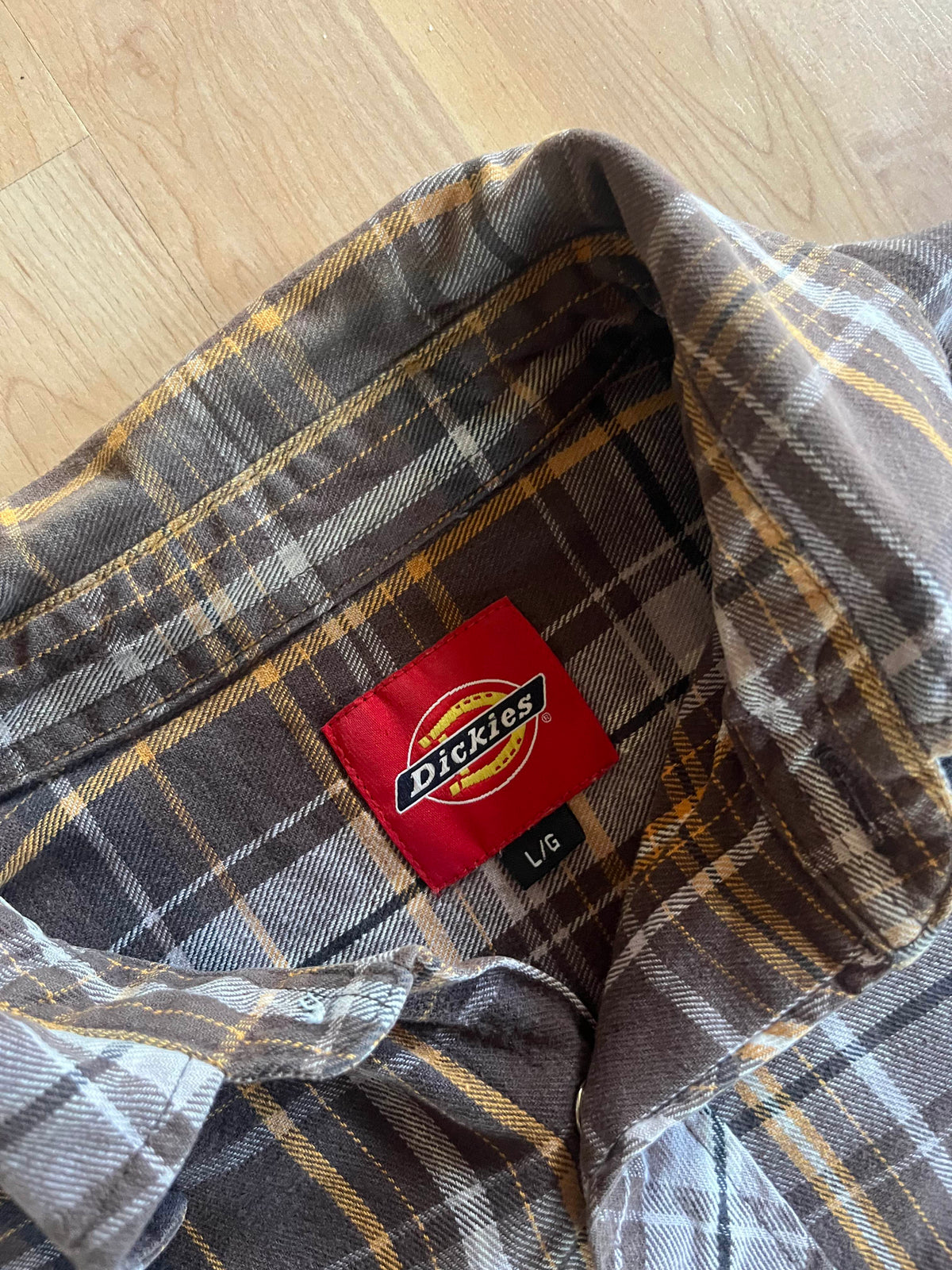 00s Brown Plaid Dickies Flannel Shirt