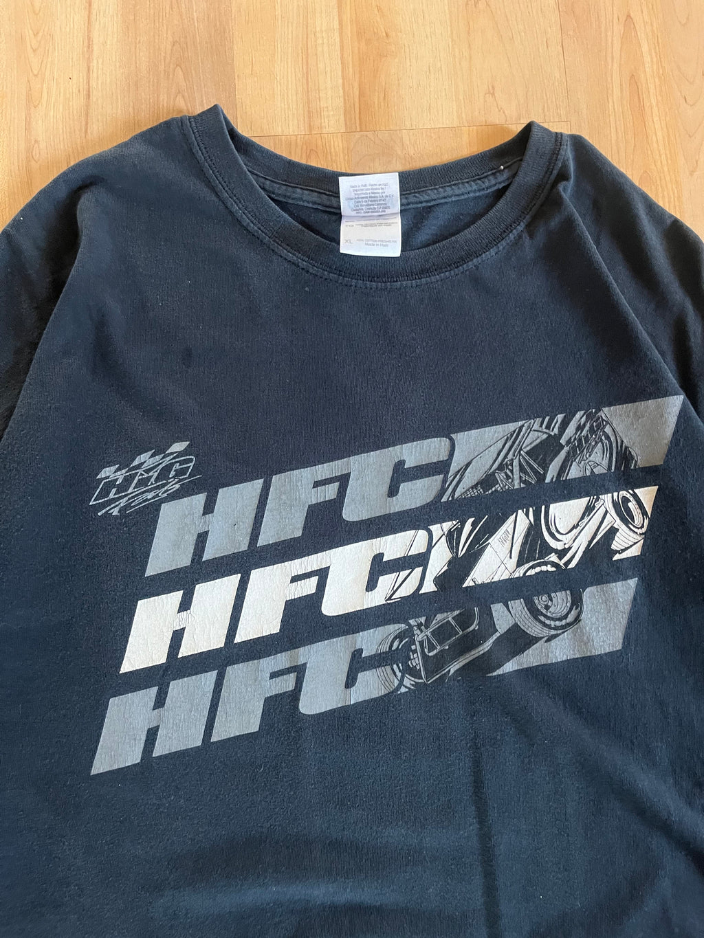 00s Black HFC Racing Heavyweight Graphic T-Shirt (L)