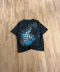 Y2K Black, Blue & White MM-77 Denim Wear Eagle Graphic T-Shirt (L)