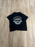 00s Black Harley-Davidson Orange Shield Genuine Motorcycles Graphic T-Shirt (XL)