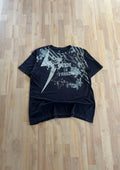 Y2K Black & Beige Nobo 'The Movement Is Freedom' Graphic T-Shirt (L)