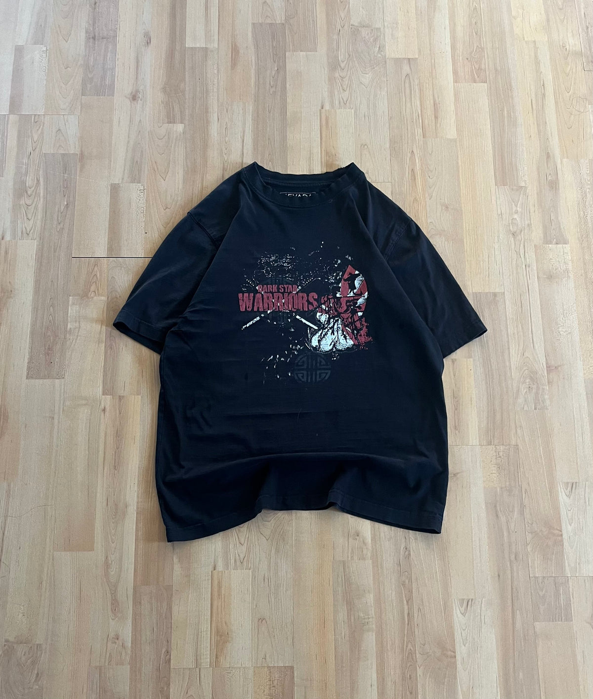 Y2K Black Nevada 'Dark Star Warriors' Samurai Graphic T-Shirt (M)