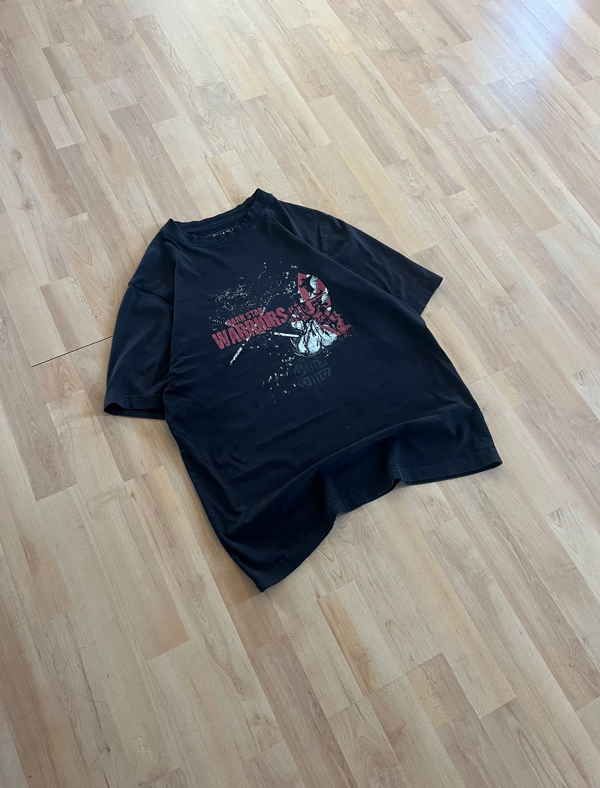 Y2K Black Nevada 'Dark Star Warriors' Samurai Graphic T-Shirt (M)
