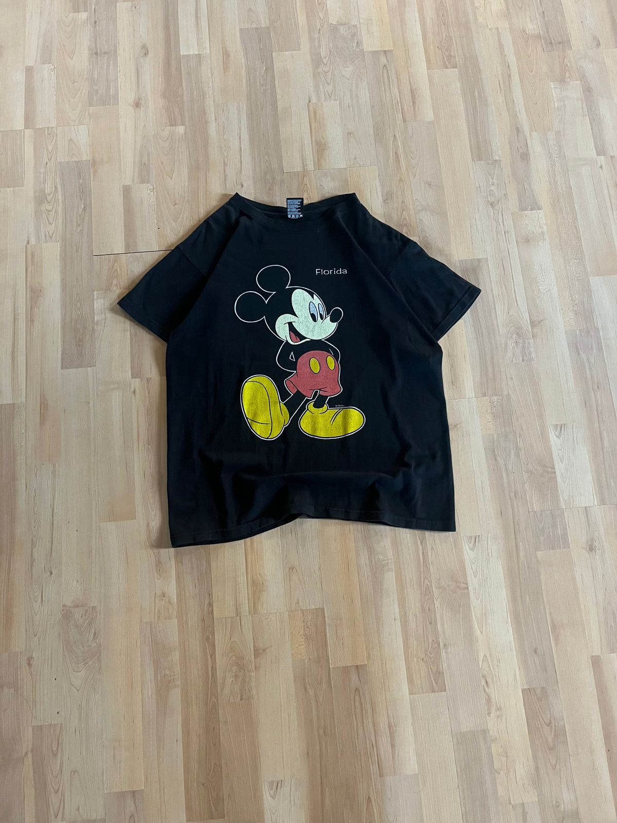 90s Black Mickey Mouse Florida Disney Heavyweight Graphic T-Shirt (M)