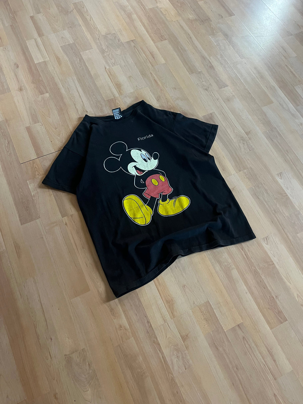 90s Black Mickey Mouse Florida Disney Heavyweight Graphic T-Shirt (M)