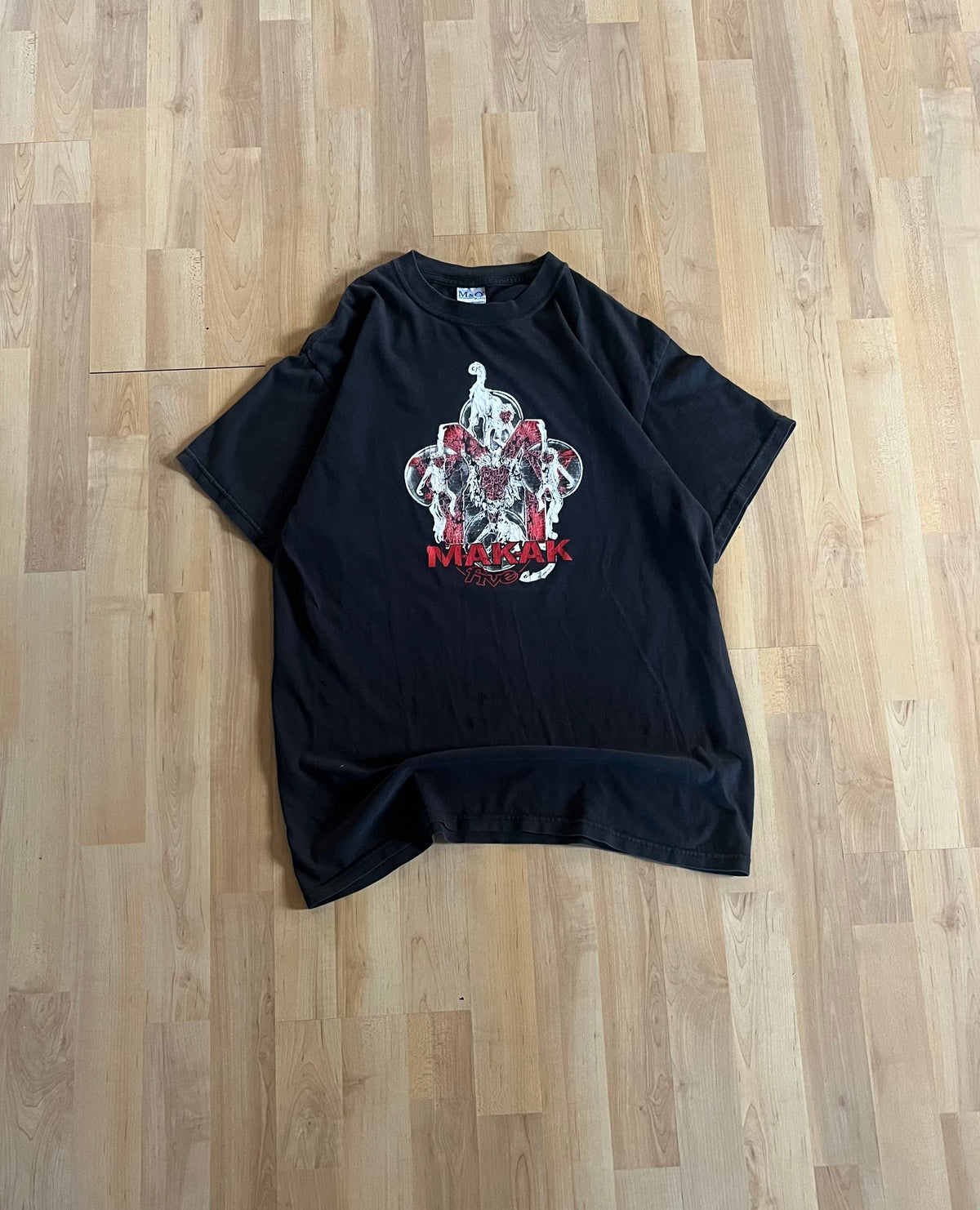 Y2K Black Makak Five Heavyweight Graphic Band T-Shirt (M)