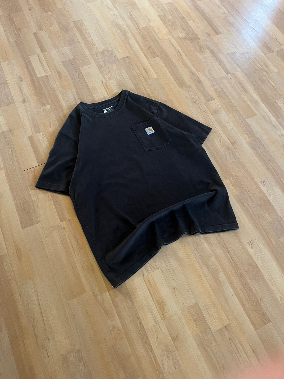 00s Black Carhartt Pocket Logo Heavyweight T-Shirt (XL)
