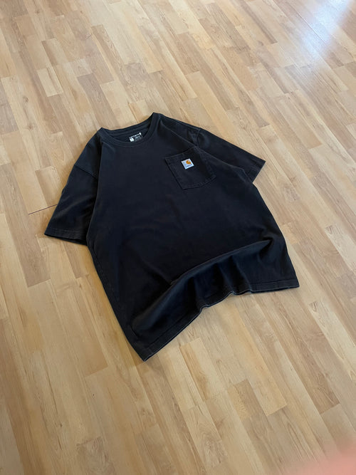 00s Black Carhartt Pocket Logo Heavyweight T-Shirt (XL)