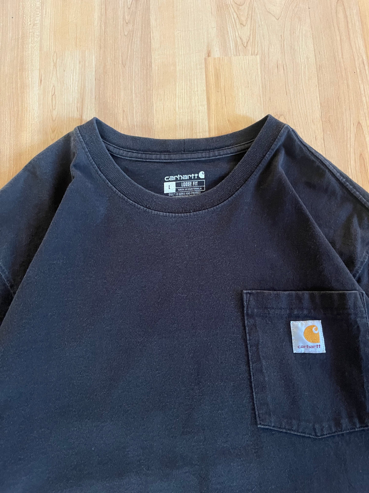 00s Black Carhartt Pocket Logo Heavyweight T-Shirt (XL)