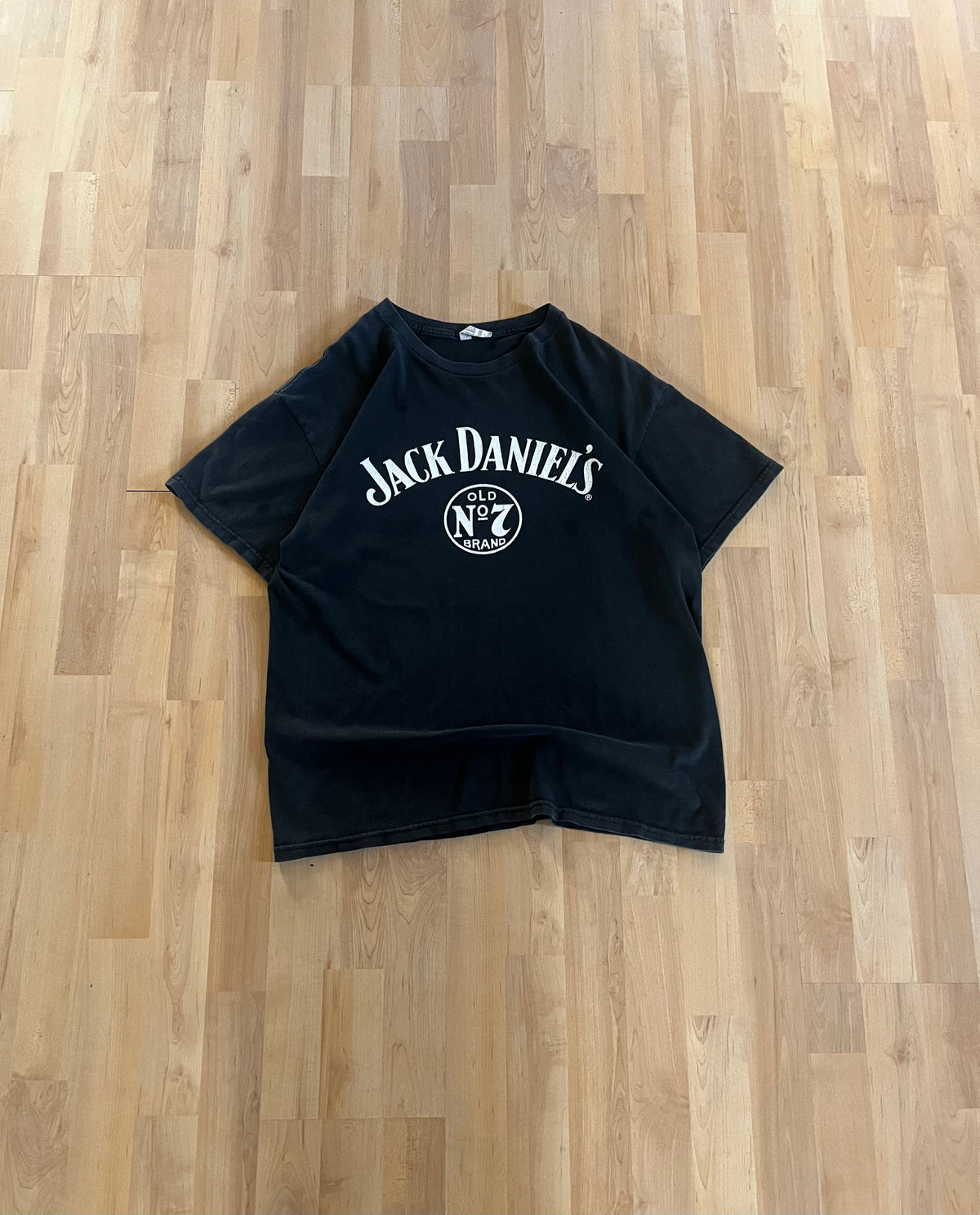 00s Black Jack Daniel's Old No 7 Brand Logo T-Shirt (L)