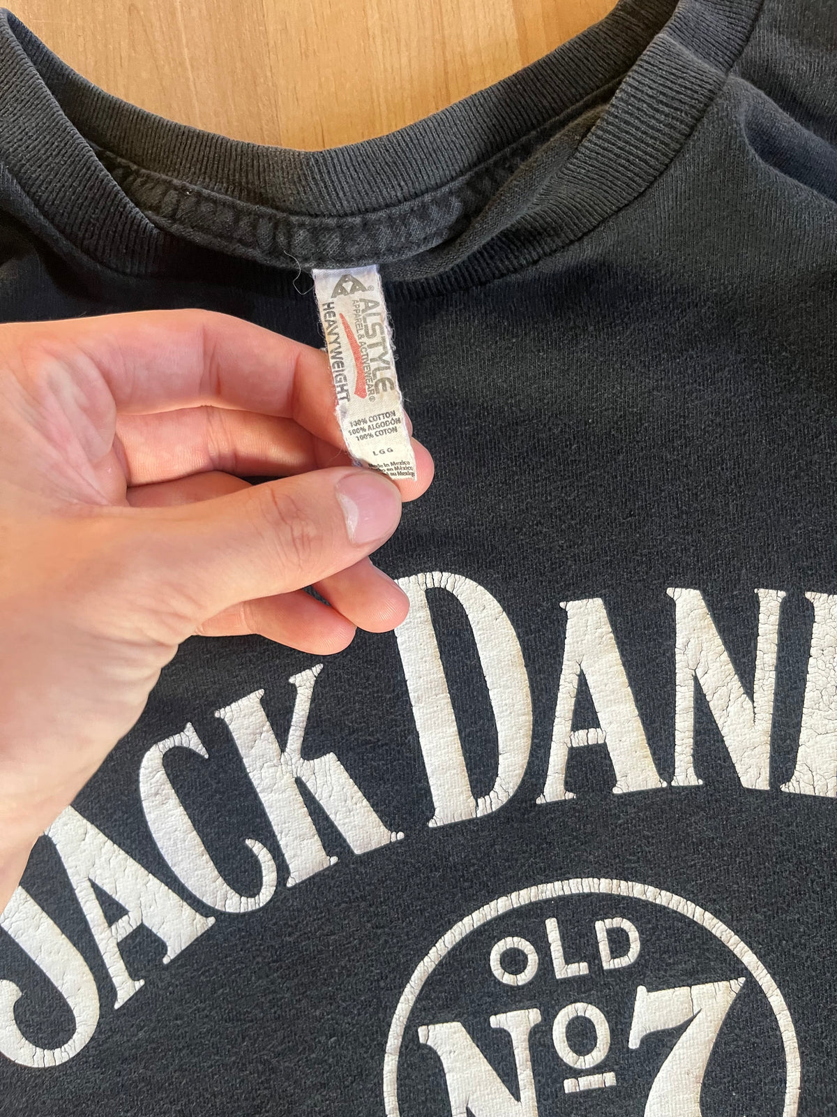 00s Black Jack Daniel's Old No 7 Brand Logo T-Shirt (L)