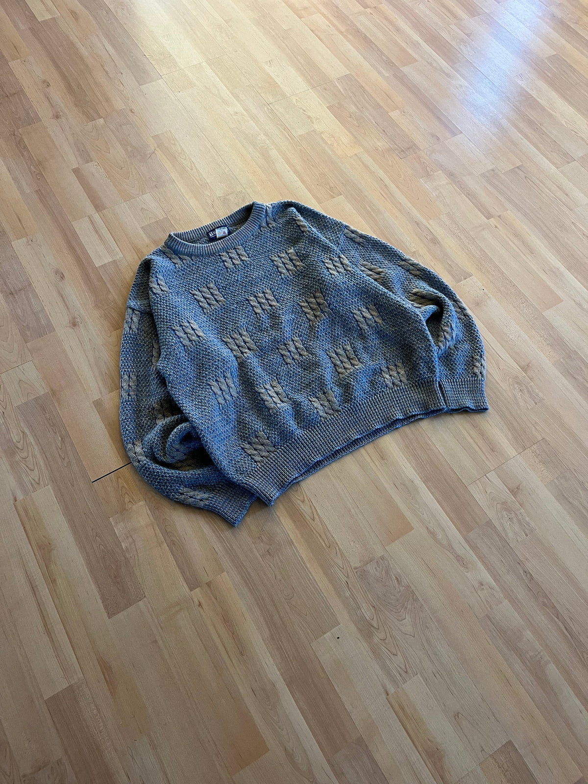 00s Beige & Grey Bay Club Textured Heavyweight Knit Sweater (M)