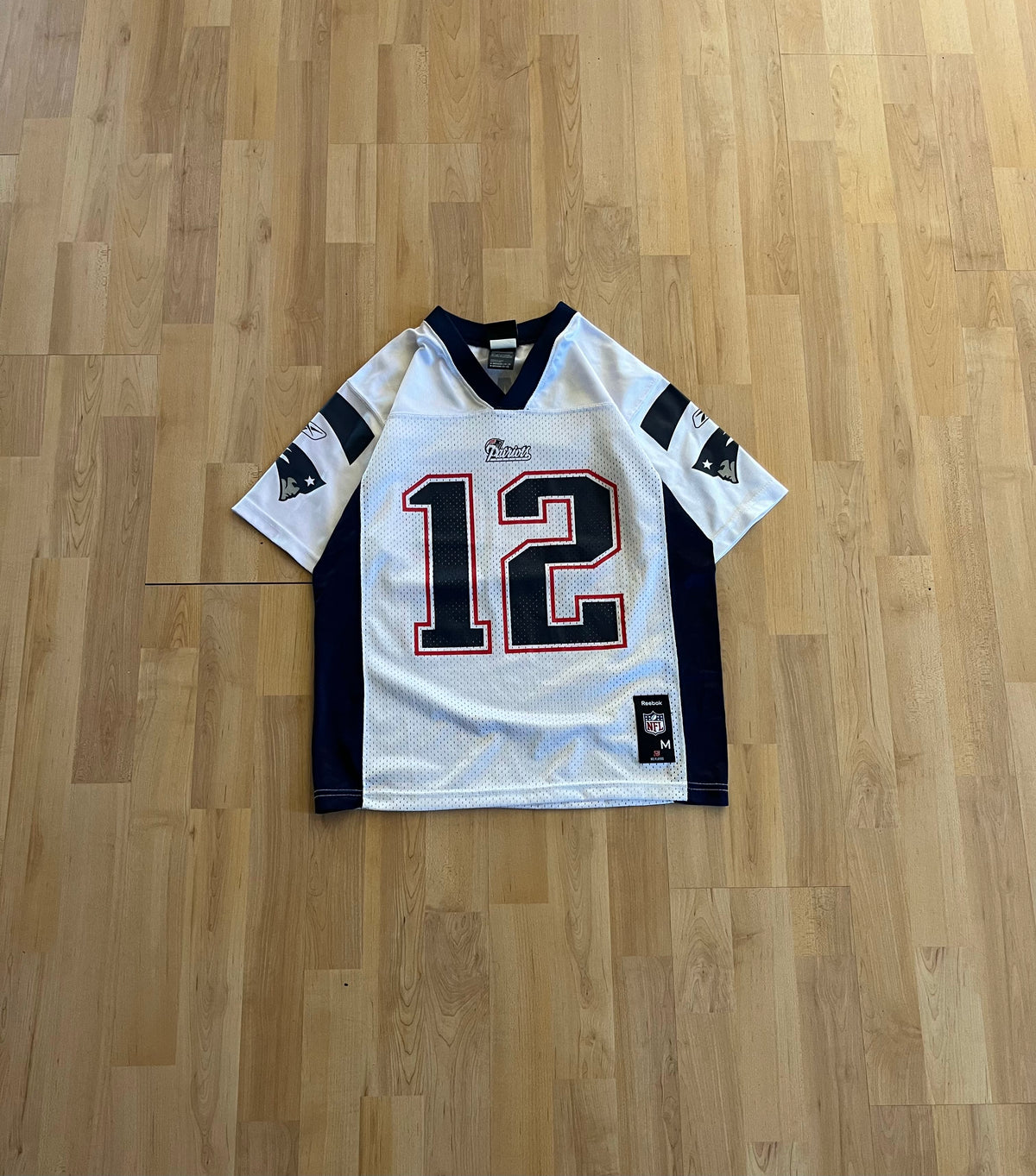 00s Retro New England Patriots Reebok TB12 Football Jersey (S)