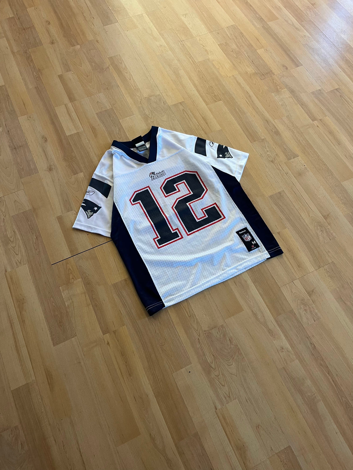 00s Retro New England Patriots Reebok TB12 Football Jersey (S)