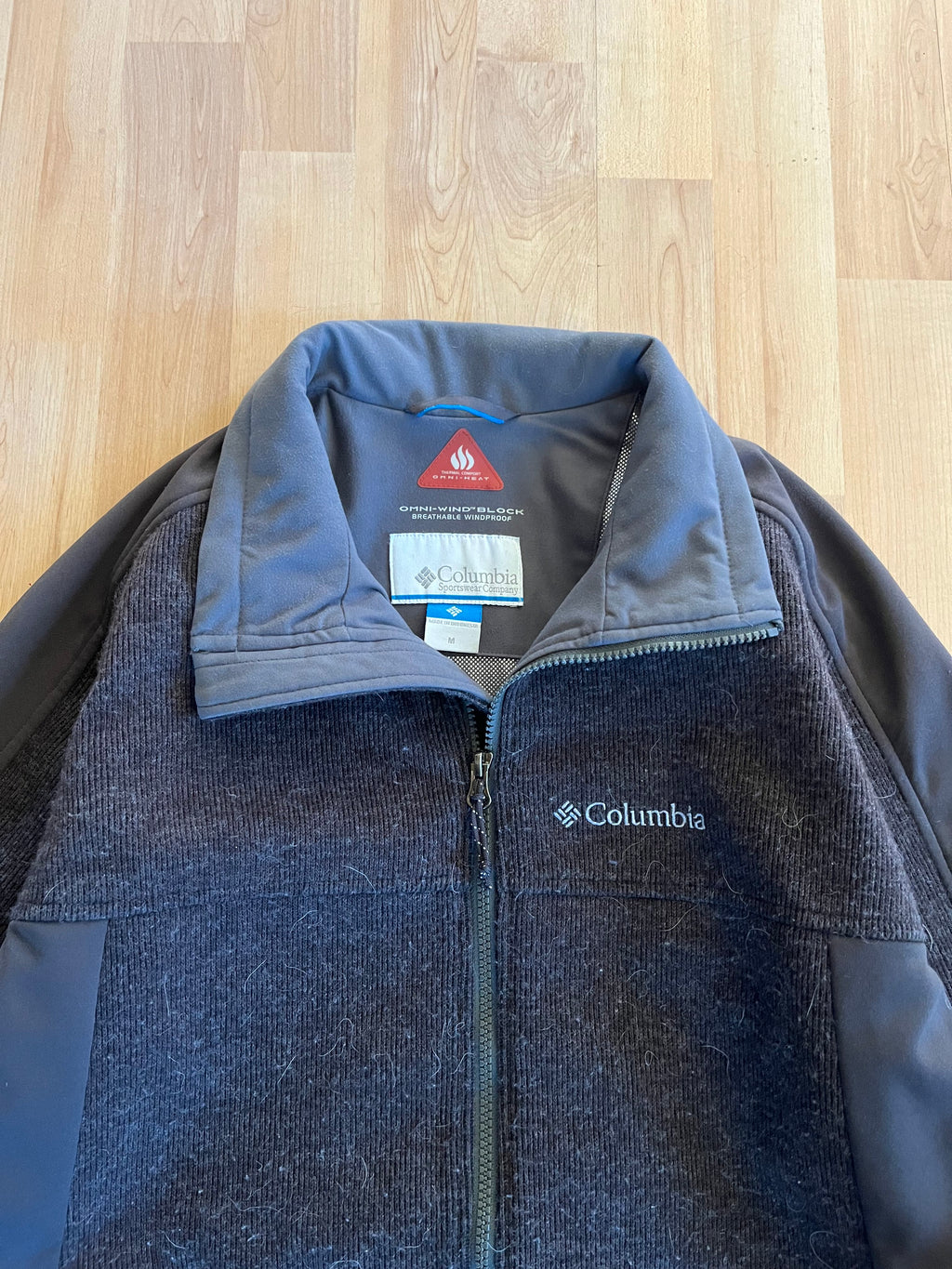 00s Charcoal Grey Heavyweight Columbia Lined Zip-Up Jacket (L)