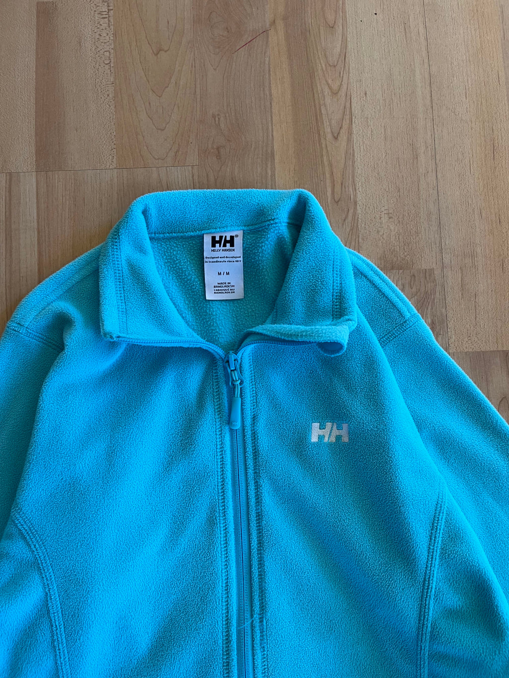 00s Turquoise Helly Hansen Women's Zip-Up Fleece Jacket (M)