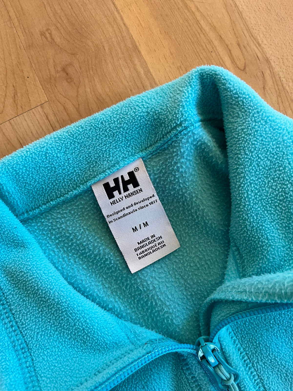 00s Turquoise Helly Hansen Women's Zip-Up Fleece Jacket (M)