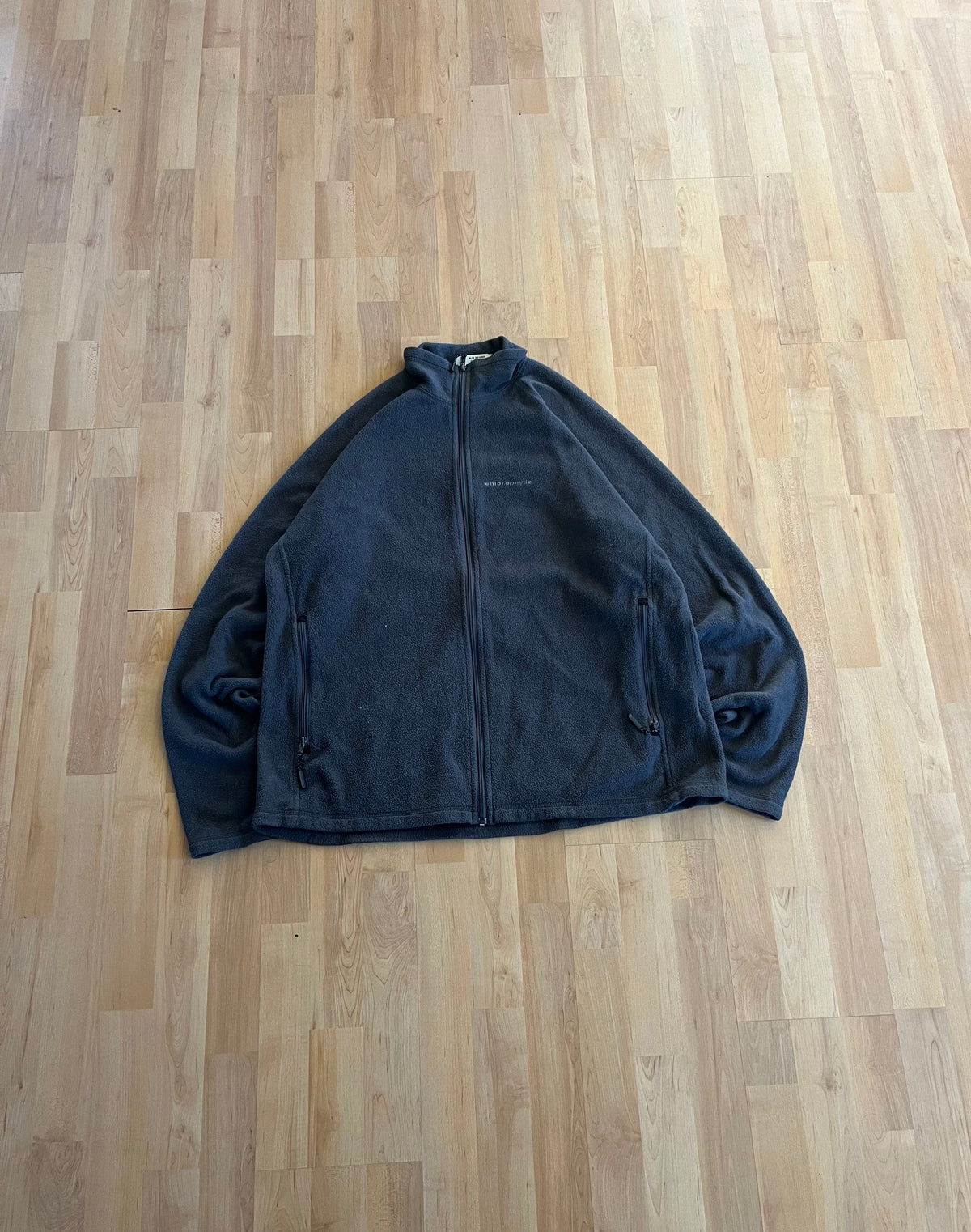 00s Charcoal Grey Chlorophylle Zip-Up Fleece Jacket (XL)