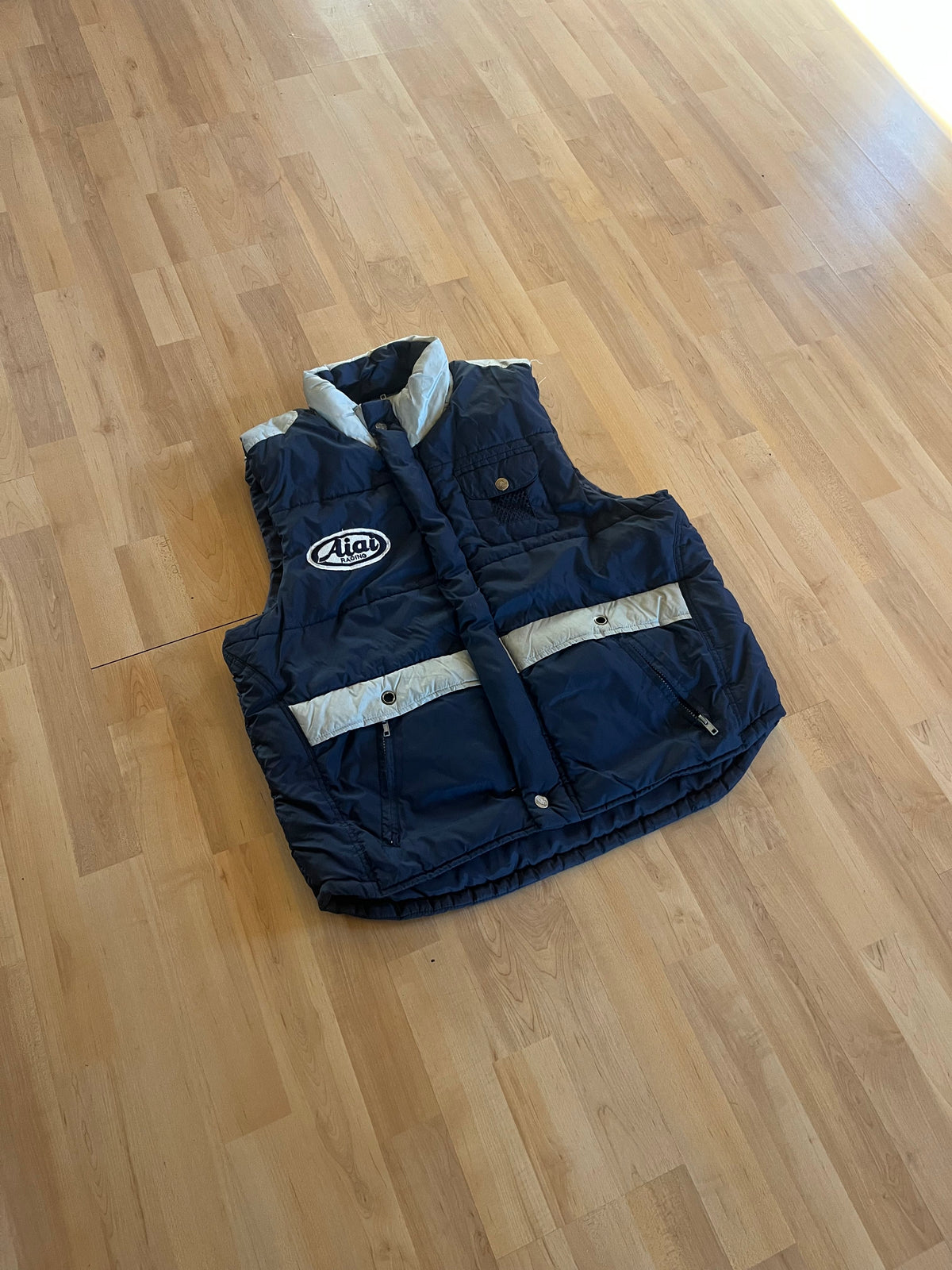 00s Navy & Grey AIAI Racing DBR Puffer Vest (M)