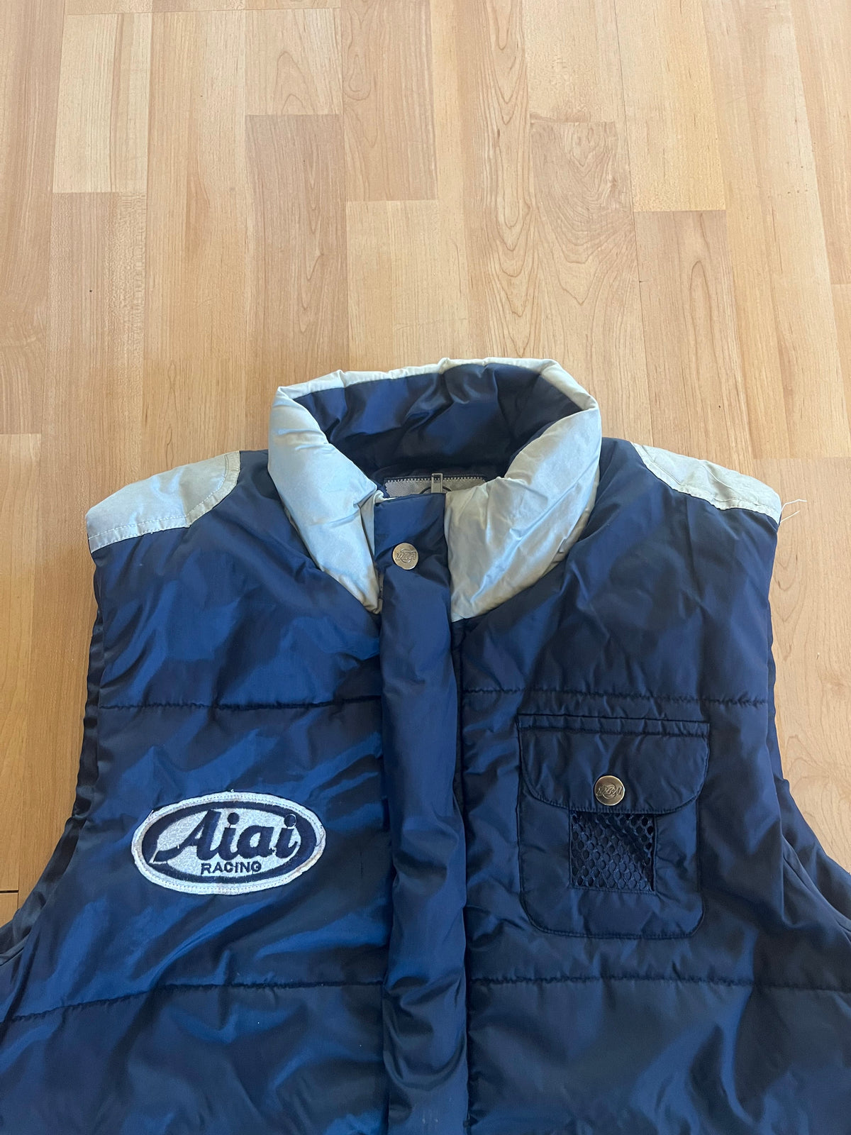 00s Navy & Grey AIAI Racing DBR Puffer Vest (M)