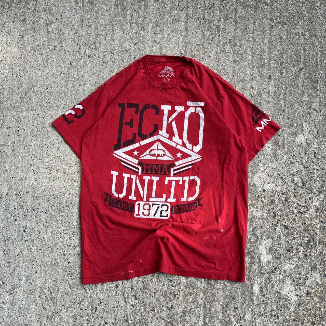 Vintage Y2K Red ECKO UNLTD MMA Tee Shirt (L)