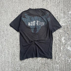Vintage Y2K Black Raw Edge Grunge MMA T-Shirt (M)