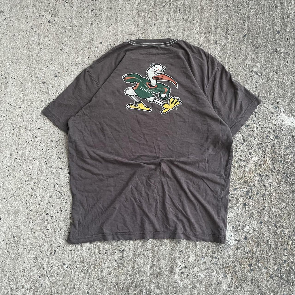 Vintage Y2K Grey Miami University T-Shirt (XL)