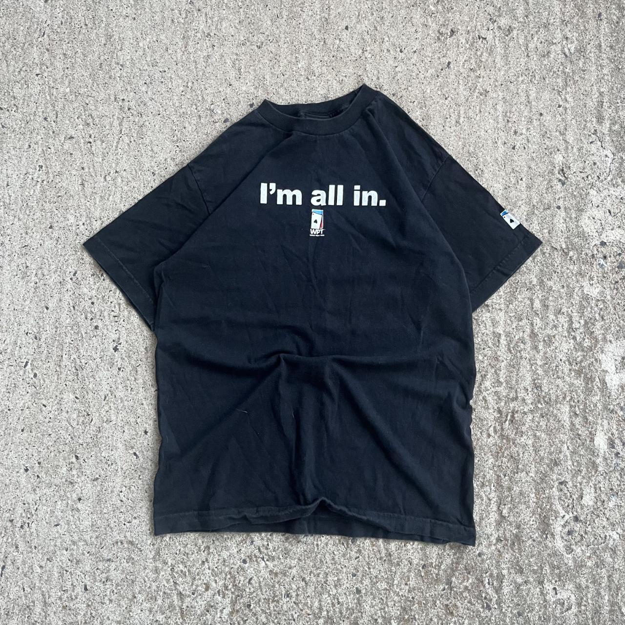 Vintage 2004 Black "I'm All In" WPT Poker T-Shirt (L)